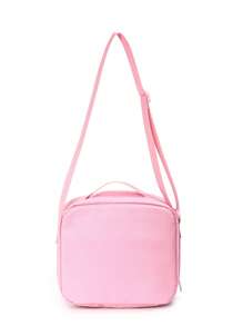 儿童可爱图案午餐袋，保持食物新鲜防漏，耐用可重复使用的午餐手提袋，适合上学、野餐和旅行，配有可调节肩带 - 淡粉蝴蝶 - 查看 6