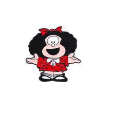 1/8 件经典卡通胸针套装可爱 Mafalda 珐琅别针服装背包珠宝金属徽章配饰送给朋友的礼物 - 均碼 - 查看 13
