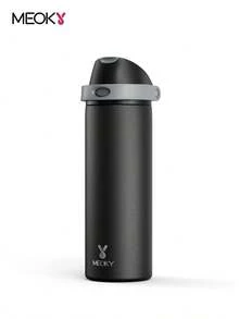 Botella de agua Meoky de 700 ml con aislamiento al vacío, popote y tapa con boquilla 2 en 1, vaso térmico, mantiene el frío 24 h, a prueba de fugas, cabe en el portavasos del coche, vaso de acero inoxidable para deportes, viajes y escuela.