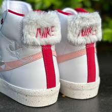 Nike Blazer Women's Classic Retro Mid-Top Non-Slip Comfortable Versatile Sneakers - FD4342-181 - White/Light Pink/Light Khaki - View 5