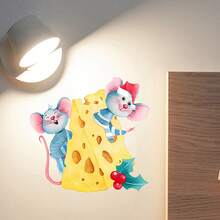 Naklejka ścienna z myszką z kreskówek, samoprzylepna naklejka na listwę przypodłogową, naklejka ścienna do domu