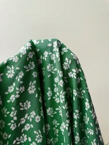 Rusttydustty Đầm ngắn tay bèo nhún màu xanh dương kiểu bohemian họa tiết hoa nhí dành cho nữ cỡ lớn, thích hợp cho kỳ nghỉ hè, thanh lịch. - màu xanh lá - Xem 6