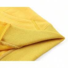 Boys Girls Hoodies Hooded Sweatshirts Solid Fleece Hoodie Classic Full Zipper Top Plush Cotton - 黃色 - 查看 6