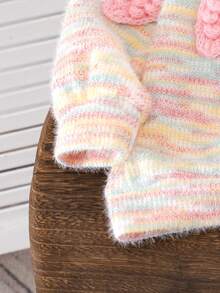 2pcs Young Girls Cute 3D Strawberry Top And Denim Pants Set, Spring/Autumn - Pink - View 4