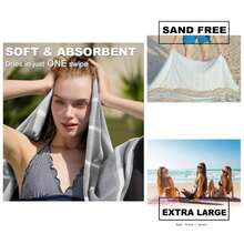 2 Packs Turkish Beach Towels Vacation Essentials Quick Dry Sand Free Oversized Bath Pool Swim Towel Extra Large XL Big Blanket Adult Travel Cruise Accessories Must Haves  Stuff - Thinner Yellow - View 1