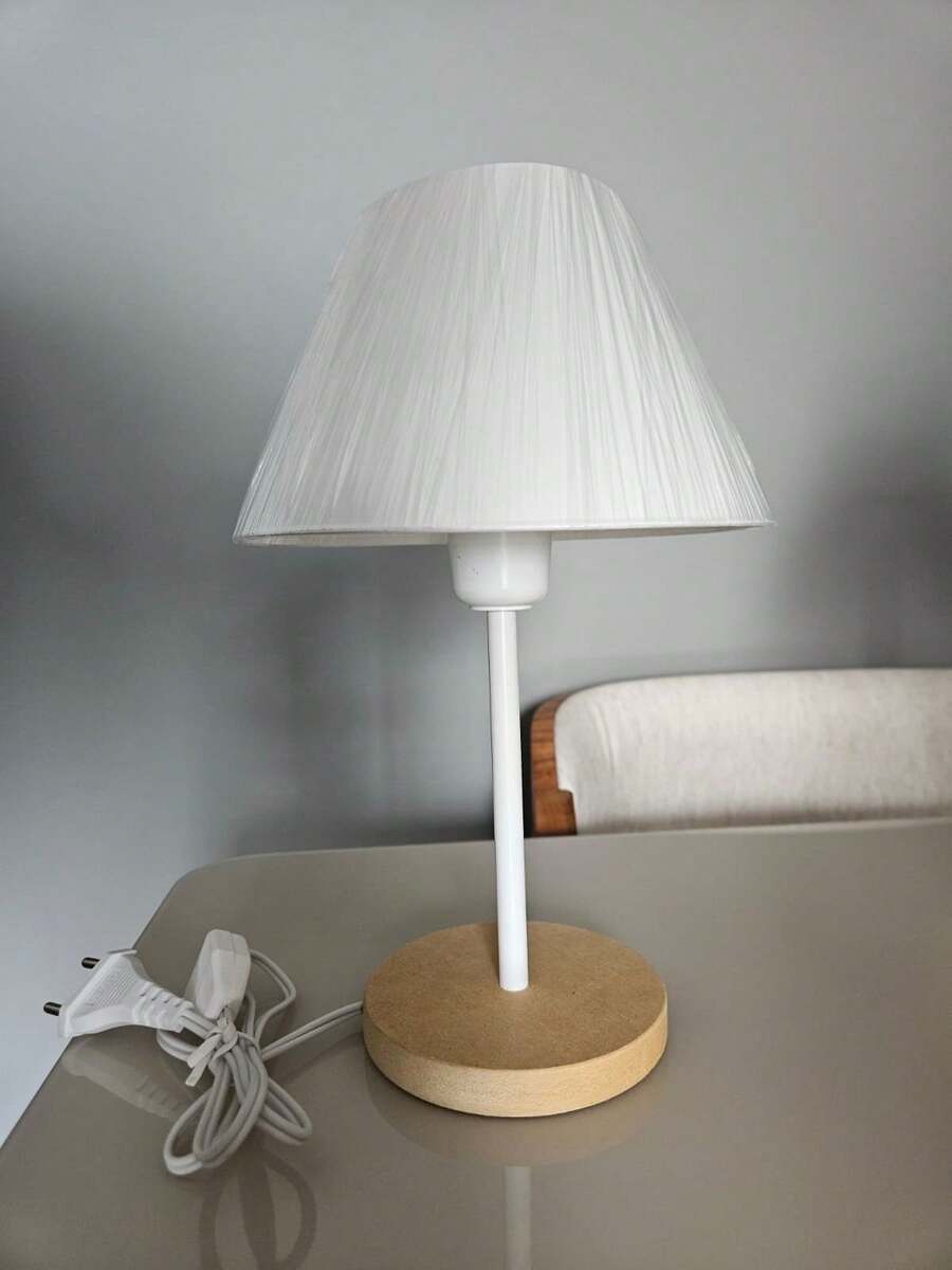 Small Lampshade Living Room Bedroom Wood - White - View 1