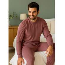 BELIME | Set de Pijama Básico de 4 Piezas para Hombre, Manga Larga, Cuello Redondo, Colores Variados | Tela Ligera con Elasticidad | Ideal para Primavera, Verano, Otoño e Invierno | Estilo Cómodo y Casual con Cárdigan en Cuello, Puños y Tobillos | Tejido Transpirable y Suave de Algodón y Poliéster | Ajuste Regular con Estilo Ajustado| Sin Bolsillos, Sin Forro, No Transparente | Lavar a Mano o en Lavadora con Agua Tibia, No Usar Cloro, Secado al Aire | Perfecto para Dormir, Estar en Casa o Relajarse en Familia | Pijama Largo con Corte Natural en la Cintura, Manga Normal, Diseño Clásico y Atemporal | Material de Alta Calidad: Cardigan, Psiphon | Ropa de Dormir Versátil y Cómoda, Ideal para el Descanso Diario y el Estilo de Vida Moderno