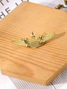 1 pieza Broche de águila, insignia de metal de aviación estilo europeo y americano, accesorio para traje/camisa, accesorio de otoño-invierno, adecuado para adolescentes, jóvenes, hombres, uso casual, al aire libre, deportivo, regalos de graduación, cumpleaños, uso diario, regalos de Halloween para hombres, alfileres para bolsas, Navidad