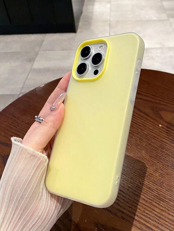 1 pièce Étui de protection pour téléphone en TPU et PC à double couche de couleur unie minimaliste, épaisseur de 2,5 mm, à la mode, convient aux hommes et aux femmes, idéal pour l'été, couleurs macaron minimalistes, compatible avec iPhone 11/12/13/14/15/16/16 Pro/16 Pro Max. Cadeau de printemps, anniversaire
