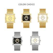 YaLaLuSi YaLaLuSi Brand 1 Piece Golden Elegant Temperament Hot Models Ladies Quartz Watch Bar Scale Luminous Pointers Rhinestone Decorated Dial Exquisite Bright Eyes Wear-Resistant Case Strap With Strap Adjuster Party Daily Work Evening Party Hundreds Of Models To Send Mum Lady Sister Holiday Gift Birthday Gift