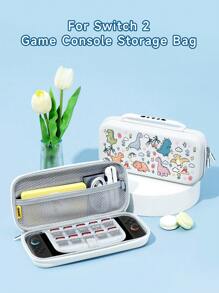1 件可爱动物和恐龙图案保护套，兼容 Switch/Switch 2 游戏机，包含储物袋、卡槽底座、柔软亲肤的游戏机保护套，是兼容 Switch 玩家的最佳礼物 - 彩色 - 查看 2