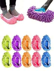 2pcs Colorful Snow Neil Cleaning Shoe Cover, Multi Functional Mop Cover, Lazy Cleaning Gospel, One Step Cleaning, Embarking On A Portable Cleaning Experience, Dual Use For Dry And Wet, Essential For Home Cleaning, Suitable For Daily Household Cleaning Use, Making Floor Mopping More Easy And Fun