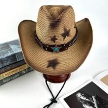 Elevate Your Beach Look With Our Beach Star Straw Cowboy Hat Collection In  Colors - Light Brown - View 4
