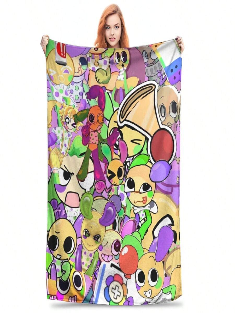 Dandys World Game Blanket Coral Fleece Plush Ultra-Soft Throw Blankets For Outdoor Travel Bed Rug_1 - trắng - Xem 1