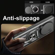 Funda adecuada para Honor X9C 5G/Honor Magic7 Lite 5G/Honor X9B 5G/Honor Magic6 Lite 5G, con soporte de anillo, protección de cámara, a prueba de golpes, antihuellas dactilares y antideslizante - Azul Marino - Ver 5