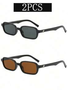Fashion Rectangle Women's Eyeglasses Men's 90's Rectangle Eyeglasses Retro Small Frame Design Suitable For Use Clothing Accessories Casual Gifts - Multicolor - View 13