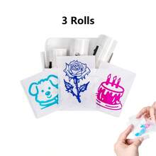 T02 Mini ThermalSticker Paper- Colorful Text Transparent Printing Paper,Compatible With Phomemo M02/M02X/M02L Label Printer For Photo/Note/DIY/Memo,3 Rolls,53mm,Blue,Pink,Green For Christmas Gift Sticker - Multicolor - View 8