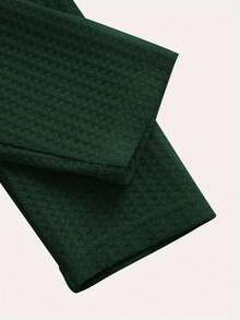 男士休闲针织长袖衬衫 - 米色纯色，纽扣领和罗纹袖口，常规版型，适合秋季休闲装 - 軍綠色 - 查看 5