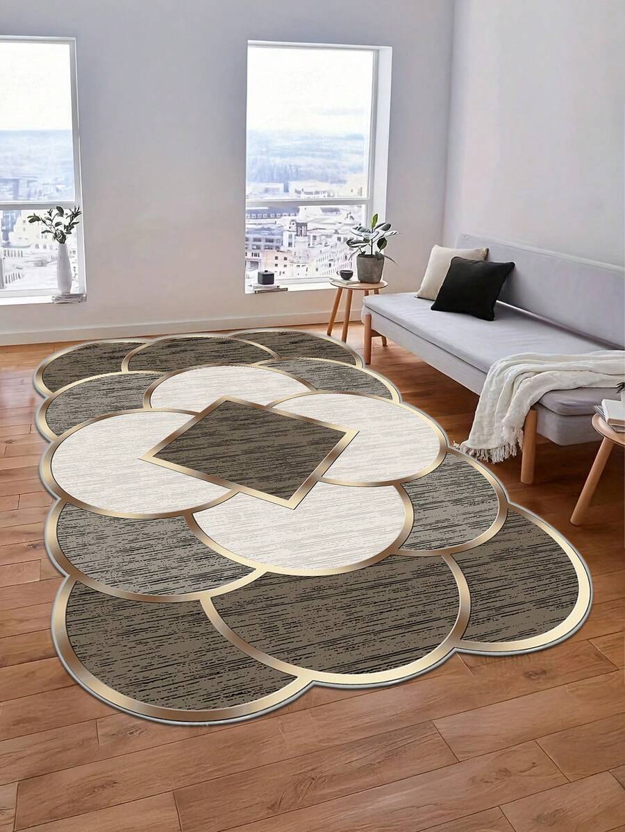 Tapete marrom, moderno, minimalista, lavável, de veludo, 900g/m², para sala de estar, quarto, cozinha, área externa, escritório, entrada - Castanho - Ver 1