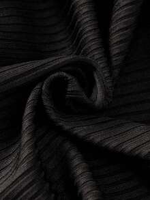 女婴法式优雅套装（2件套）：黑白千鸟格连衣裙+黑色荷叶边袖上衣+发带，0-5岁针织条纹连衣裙，日常穿着及拍照服装，2025春秋新款 - 黑色 - 查看 10