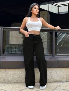 Quần jeans ống đứng dáng casual Mobula Sound dành cho nữ, thời trang và thanh lịch, thích hợp cho các lễ hội âm nhạc, màu đen mùa xuân/hè. - màu đen - Xem 4