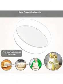 1pc Acrylic Cake Base, Round Acrylic Cake Board, Acrylic Cake Decorating Plate, 1/8 Inch Thick, Versatile Round Base Suitable For Decoration And Baking, Perfect For Birthdays And Holidays - Multicolor - View 7