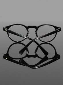 1 pieza Gafas de mujer con montura redonda y lentes planos, accesorio de atuendo primaveral, adecuado para regalar