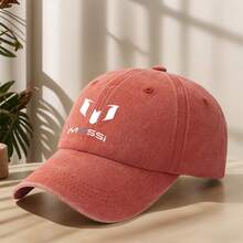 MESSI Personalized Print Baseball Cap Classic Washed Retro Hat High-Quality Unisex Soft Comfortable Sweat-Absorbing Breathable Duckbill Cap Outdoor Casual Sports Hat Spring Summer Fashion Adjustable Sun Hat - 灰色的 - 查看 9