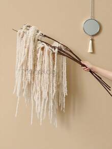 MEHELANY 3支/1支米色仿真花，白色仿真苋菜墙饰，蓬松白色仿真苋菜长茎悬挂装饰，适用于婚礼花墙、拱门、节日派对、庆典、酒店、家居、花园装饰、秋收节桌面花瓶装饰 - 乳白 - 查看 1