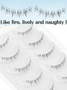 5 Pairs Of Fairy Lower Eyelashes, Cartoon Devil Style Natural Appearance False Eyelashes Lower Eyelashes, Cat Eyelashes, Increase Eye Length Natural False Eyelashes, Daily Travel Essential, Charming Eye Makeup Suitable For Cosplay Beginners And Special Activities.