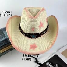 Elevate Your Beach Look With Our Beach Star Straw Cowboy Hat Collection In  Colors - Light Brown - View 7