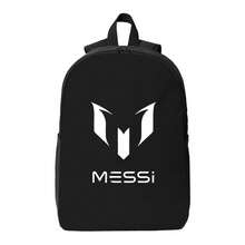 A Boys Messi Soccer 1 1 4xx Backpack For School Fashionable Polyester Printed Backpack Simple And Elegant, For Teenager - 黑色 - 查看 3