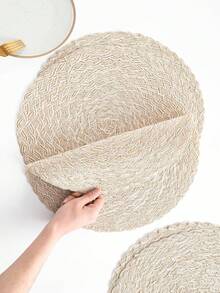 Round Woven Placemats 15 Inch Set Of 4 Bohemian Woven Washable Kitchen Table Placemats For Family Gatherings, Wedding Parties