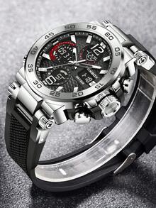 Foxbox Men's Fashion Versatile Business Commute Electronic Watch FB0033 - Silver - View 6