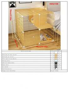 2-Tier Enclosed Cat Cage, Sturdy Indoor Cat House With Large Space For Kittens - Multicolor - View 19