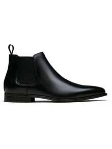 VOSTEY SHOESMORE Men's Leather Chelsea Boots Polished Leather Dress Black Boots Stylish Classic Retro Slip On Boots For Men - AMY8156A-đen - Xem 7