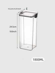 Recipientes de almacenamiento de alimentos con tapa, botes de alimentos de plástico transparente hermético al aire, cajas de preservación selladas a prueba de humedad, apropiados para granos, arroz, pasta, té, frutos secos y granos de café, botes de almacenamiento de alimentos de plástico, artículos de cocina - Negro - Ver 19