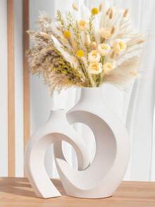 2pcs Vases For Decor, Heart Shaped Resin Vase Set Of 2, Nordic Heart Shaped Vases, Minimalist Decorative Vase For Table Centerpiece Wedding Dining Living Room Office House Decoration - Multicolor - View 2