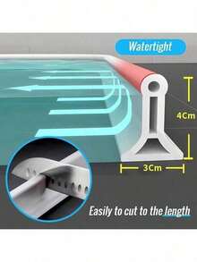 1/2 metros Perfil de ducha de silicona de 2m, cubierta para encimera de cocina, borde de bandeja de ducha, impermeabilización de ducha, impermeabilización de baño, junta de goma para mampara de ducha, tira decorativa para encimera de cocina