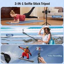 Chân máy theo dõi khuôn mặt tự động có thể mở rộng Xoay 360° Có đèn, Không cần ứng dụng, Chân máy điện thoại cảm biến chuyển động 70,9", Giá đỡ máy ảnh mặt thân máy điều khiển bằng cử chỉ để quay Vlog/Phát trực tiếp/Video Đèn LED kèm chân máy linh hoạt & Giá đỡ điện thoại để chụp ảnh tự sướng Quay video Zoom Meeting Nan Chịu lực mạnh - màu đen - Xem 7