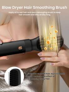 PinkSings Champagne 6 In 1 Hair Dryer Brush Set 60000RPM High Speed Auto Wrap Curling Iron 3 Temperature 1000W Powerful Negative Ionic Blow Dryer With Styler Volumizer, Hot Air Brush, Left&Right Curler Wand,Thermal Brush Set - EU F Type Plug(220-240V) - View 4