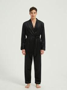 طقم ملابس رجالي كاجوال من الفليس الألماني للشتاء، تتكون من ملابس علوية وبنطلون