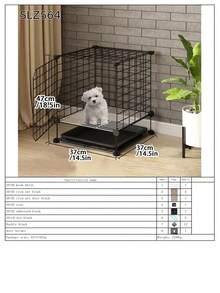 Indoor Dog Cage With Separate Litter Box For Small/Medium Dogs, Corgi & Teddy Pet Dog Kennel Fence - Multicolor - View 26