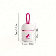 1-Pack Portable Dual Compartment Pill Organizer Box With Leakproof Lid & Chain - Medication Case, Travel-Friendly Tablet Storage With Clear Opening For Vitamins, Pills - Ideal For Travel, Home, Or Daily Use - Compatible With One Pill Box For Purse, Vitamin Holder, Stylish Medication Box, Durable Plastic Material, Compact Design, Secure Closure, Healthconscious Users - Multicolor - View 6