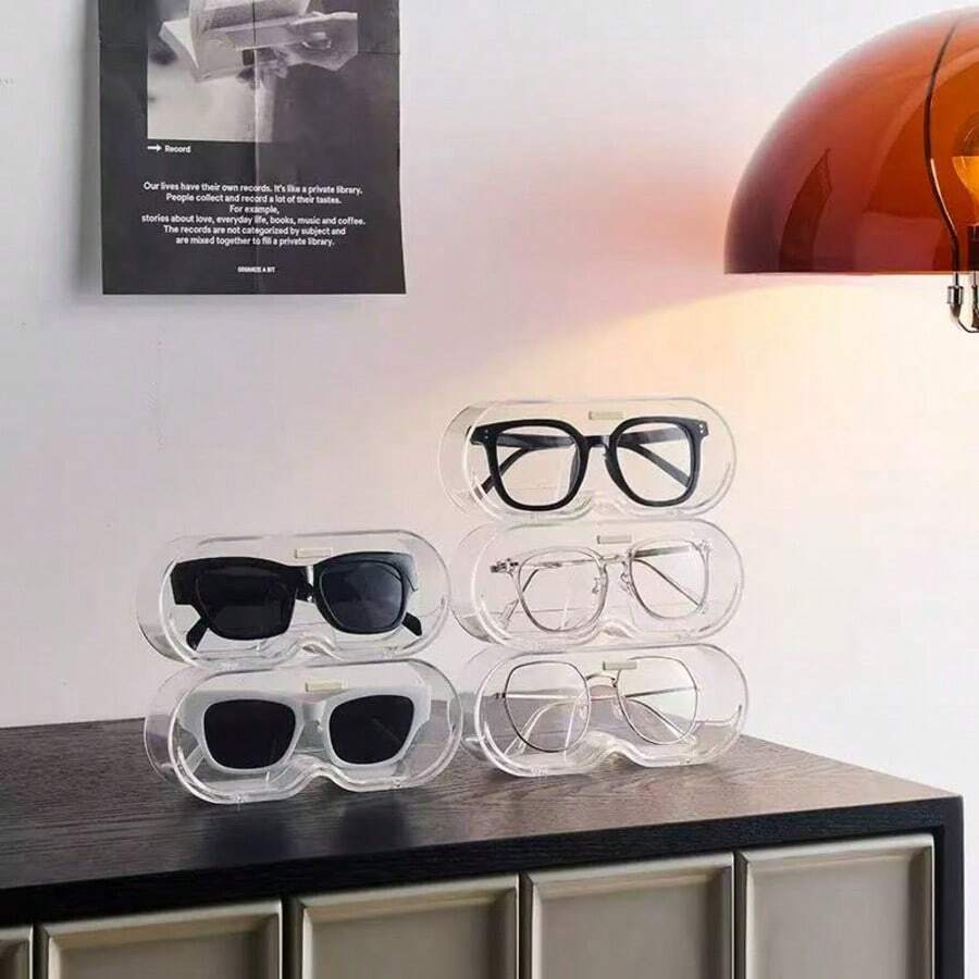 Versatile Portable Sunglasses Display Rack, Wall-Mounted Vanity Organizer, Eyeglasses Storage Holder, No Drilling Required, Home Use