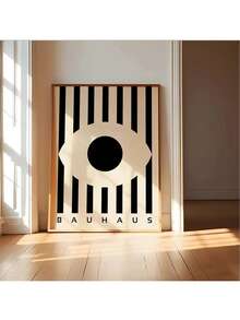 CPWAD 2pcs Retro Bauhaus Abstract Wall Art, Modern Black And White Minimalist Art Printed Materials, Eye Poster Printed Picture Wall Decorations, Living Room, Dining Room And Home Decoration Paintings, Frameless - Multicolor - View 6