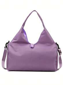 1pc Unisex Fitness/Travel Duffel Bag With Shoe Compartment, Suitable For Swimming, Basketball And Other Sports, Large Capacity Yoga/Gym Bag For Women, Durable Polyester Material, Zipper Closure, Hand Wash Recommended, Sports Accessories