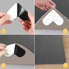 12pcs High Quality Anti-Slip Carpet Grippers, Suitable For Living Room, Dining Room, Bathroom Carpets, Prevent Carpet Shifting And Rolling Edges, Black - Multicolor - View 5