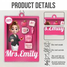 Catygift Mặt dây chuyền xe hơi bằng acrylic khắc tên giáo viên theo yêu cầu, quà tặng cá nhân hóa dành cho giáo viên (khắc tên và năm), món quà tinh tế chủ đề giáo viên, dành cho các nhà giáo dục và đồng nghiệp. - Như được hiển thị - Xem 6