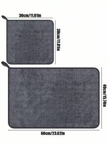 1pc Microfiber Towels For Cars - Extra Large Car Drying Towel, Soft, Ultra Absorbent Quick Drying Vehicle Cleaning Cloth, Lint-Free, Scratch-Free Towel Kit - Black - View 4